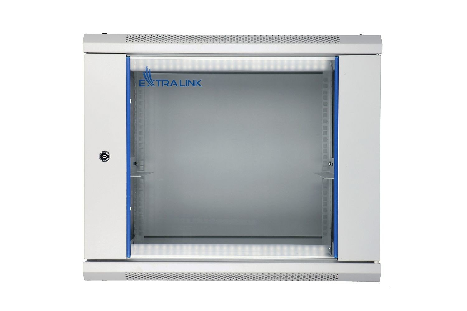 Extralink Cabinet rack EX.8574 400mm 600mm 450 mm hanging Openable 19'' 9U Rack monté sur le mur Gris