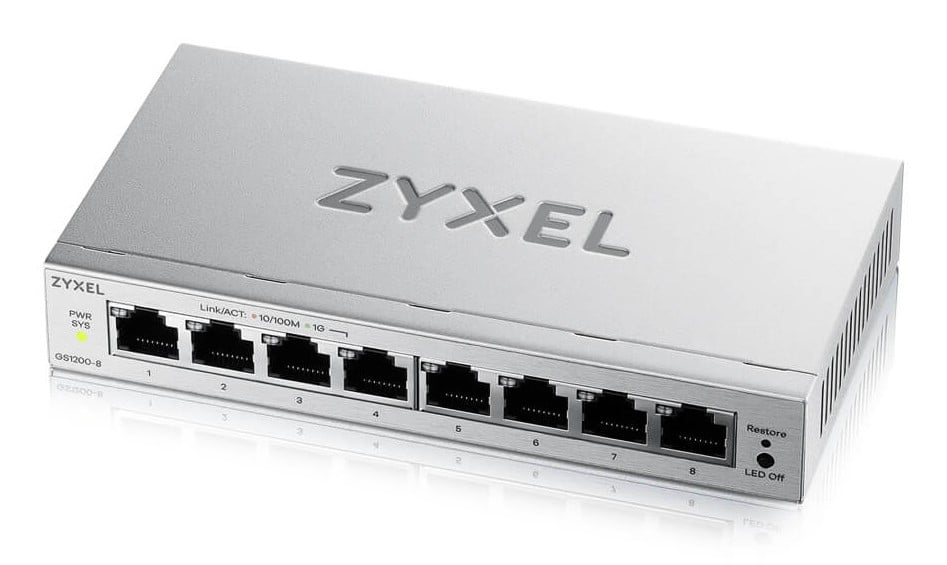 Zyxel GS1200-8V3 Géré L2 Gigabit Ethernet (10/100/1000) Bureau Gris