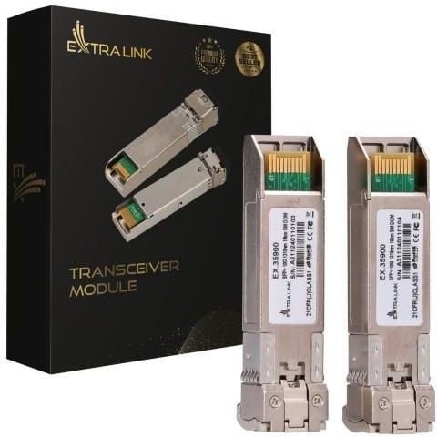 Extralink SFP+ 10G 2-pack | Module SFP+ | 10Gbps, LC/UPC, 1310nm, 10km, mode simple, DOM
