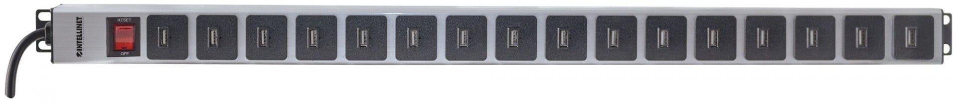 Intellinet 164498 unité de distribution d'énergie Noir, Gris
