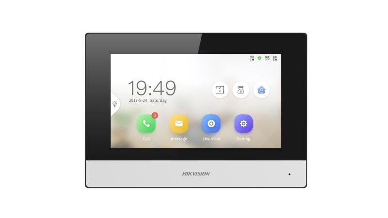 Hikvision DS-KH6320Y-WTE2/WHITE Moniteur pour interphone vidéo 2 fils