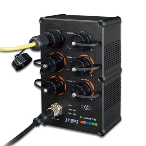 PLANET IGS-604HPT-RJ commutateur réseau Géré L2+ Gigabit Ethernet (10/100/1000) Connexion Ethernet, supportant l'alimentation via ce port (PoE) Noir
