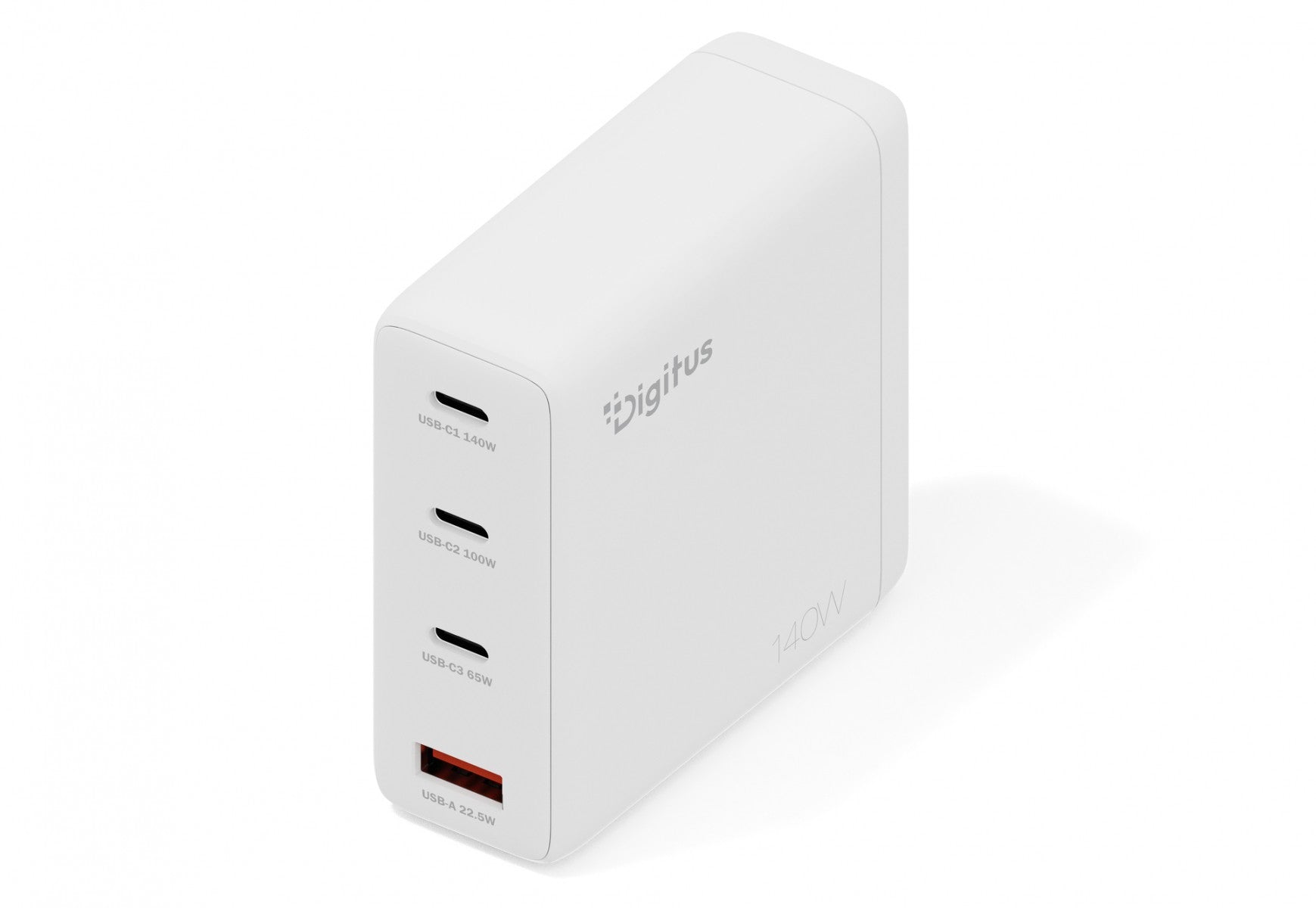 Digitus DA-10305 Chargeur mural GaN II 140W | 3x USB-C, 1x USB-A | PD 3.0, QC 3.0 | Blanc