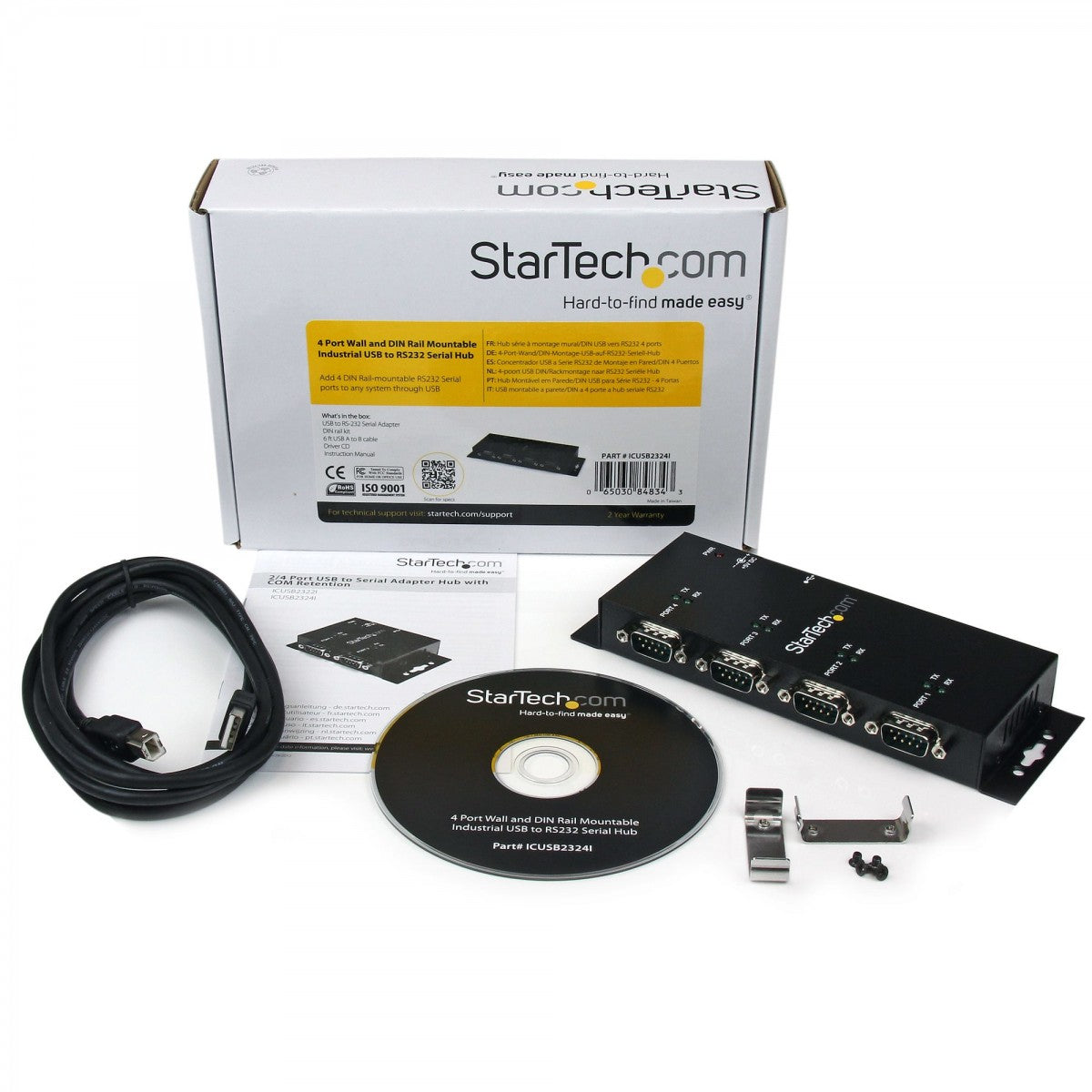 4 Port USB to DB9 RS232 Serial Adapter