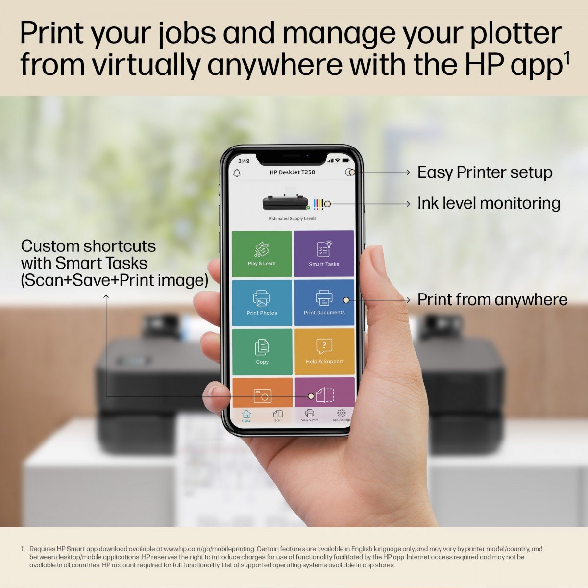 HP DesignJet T650 24p LFP 2025 Colour Ink-Jet Roll A1 61.0cmx91.4 m 2400x1200dpi 0.43 min/page USB LAN Wi-Fi Cutter