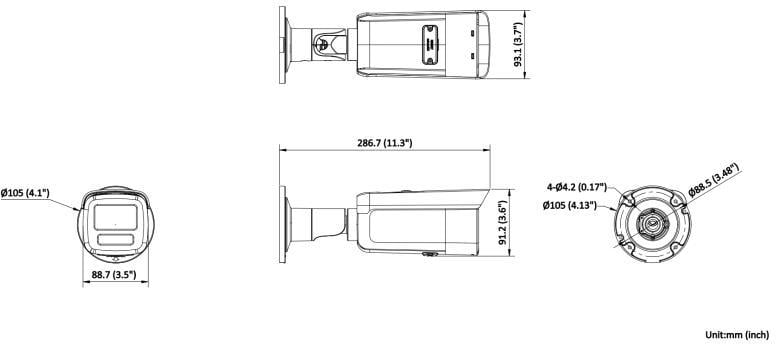 Hikvision DS-2CD2T46G2H-4I(2.8mm)(eF) Caméra réseau fixe Bullet 4 MP alimentée par Darkfighter