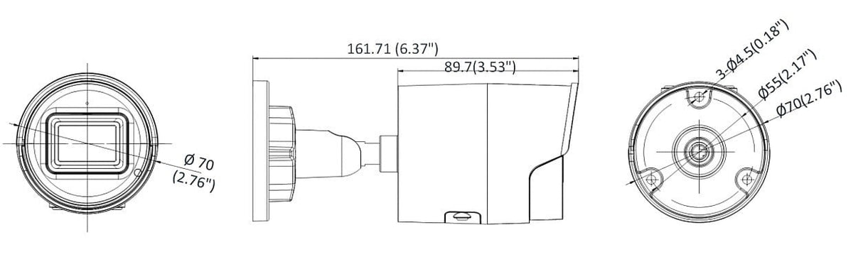 Hikvision DS-2CD2043G2-IU(2.8mm)(BLACK) 4 MP AcuSense Fixed Bullet Network Camera