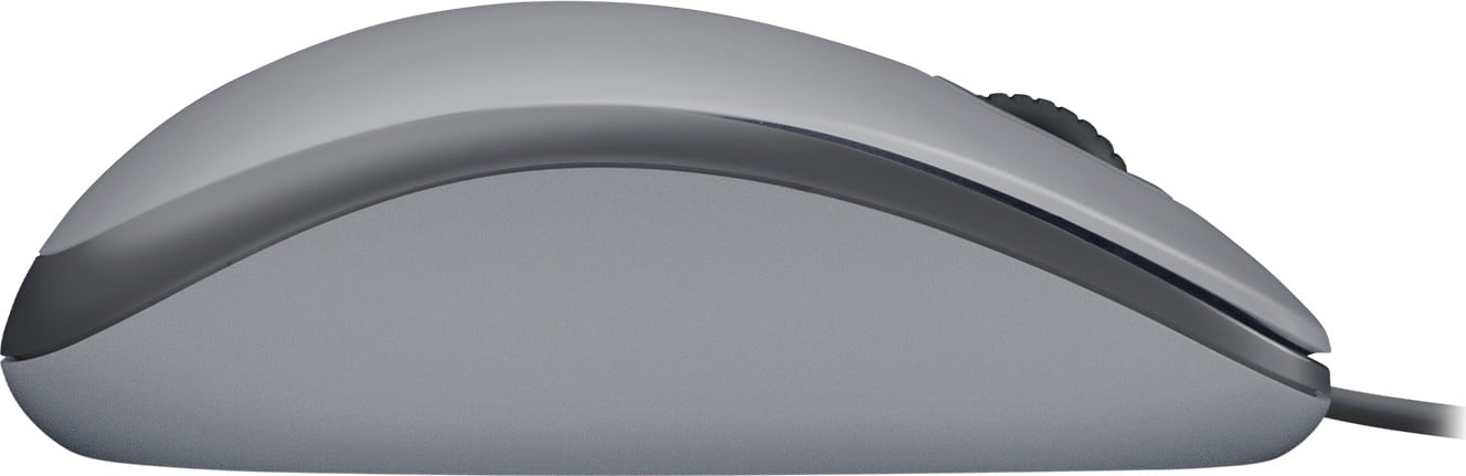 LOGITECH M110 Silent Mouse right and left-handed optical 3 buttons wired USB-A mid grey