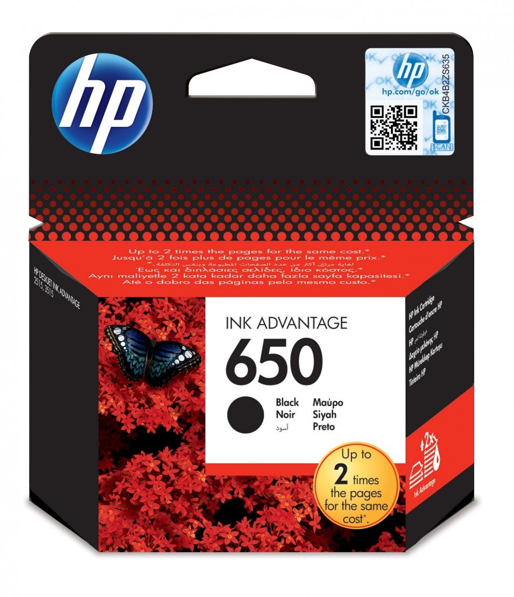 HP 650 - Ink Cartridge Original - Black - 13,5 ml
