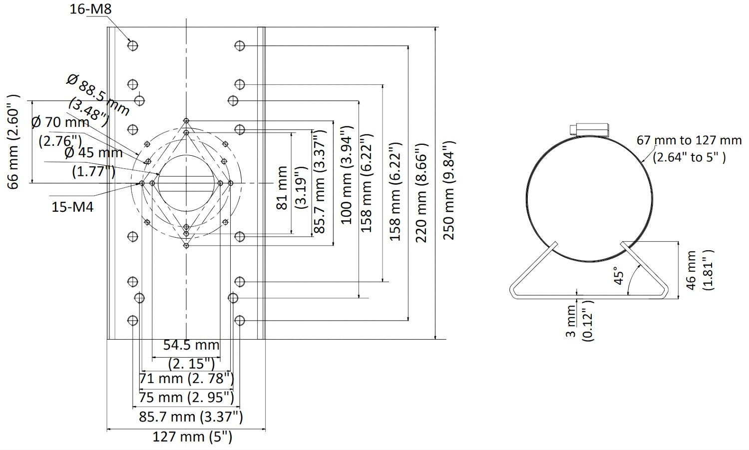 Hikvision DS-1275ZJ-SUS(Black) Vertical pole mount