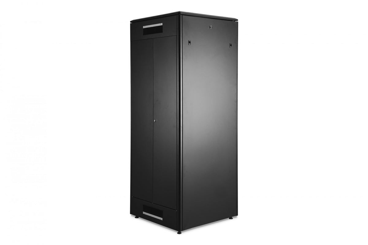 "Armoire réseau debout Unique 19"" 42U rack 800x800, porte avant en verre, noir, 800kg 2053x800x800 mm, couleur noire (RAL 9005)"