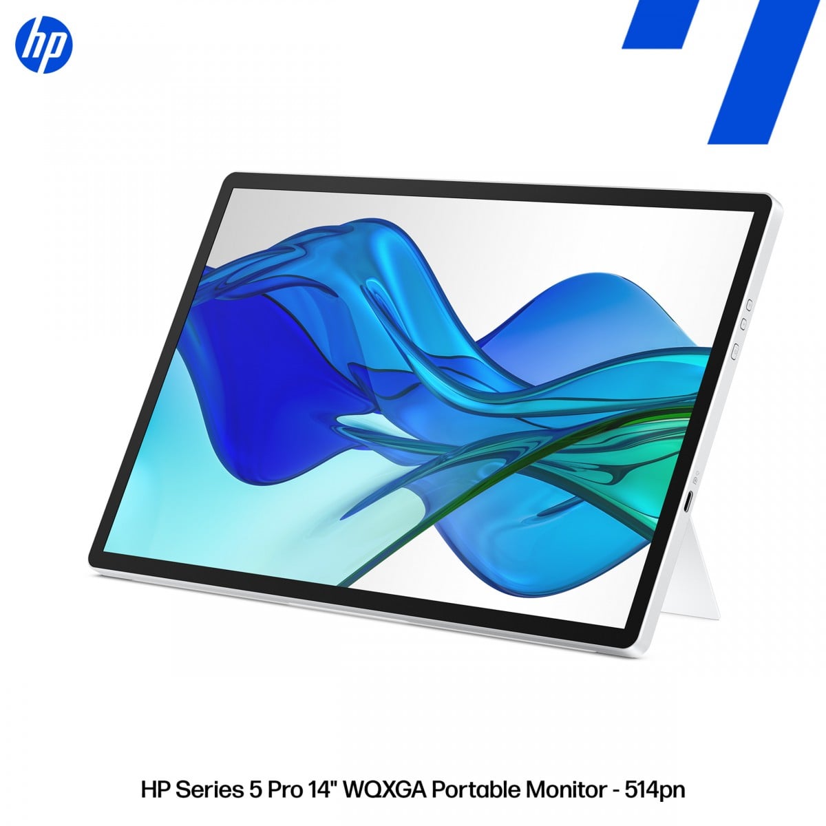 HP Series 5 Pro 14p WQXGA 2560 x 1600 Portable Monitor/Flat IPS with Edge-lit/2 USB Type-C up to 65W USB Power Delivery 3/3/0