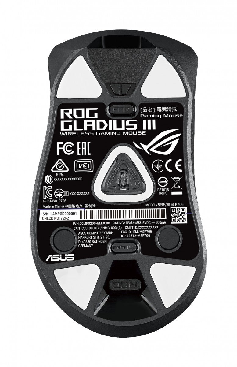 ASUS ROG Gladius III souris Gaming Droitier USB Type-A Optique 19000 DPI
