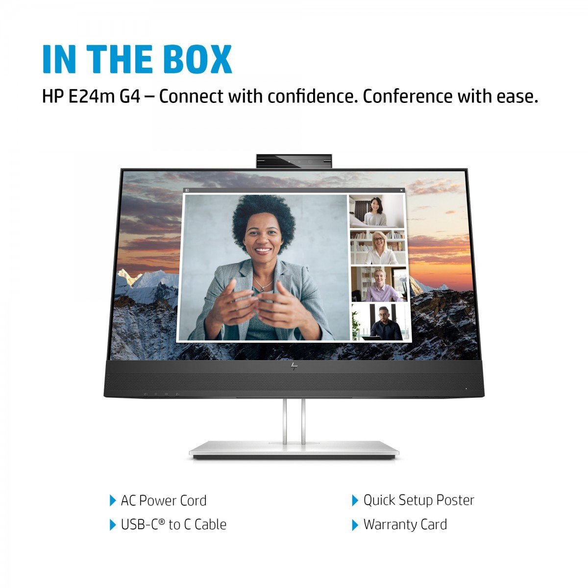 "HP E24m G4 60,5 cm (23.8"") 1920 x 1080 pixels Full HD Noir, Argent"