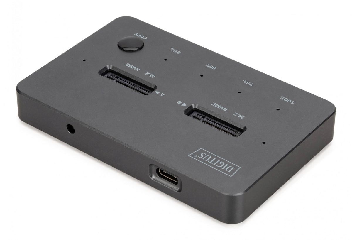 Digitus DA-71545-1 Station d'accueil pour disques avec fonction de clonage | USB-C 3.1 Gen2 10Gbps | SSD M.2 NVMe (max. 2x 4 To) | Fonction de clonage hors lign