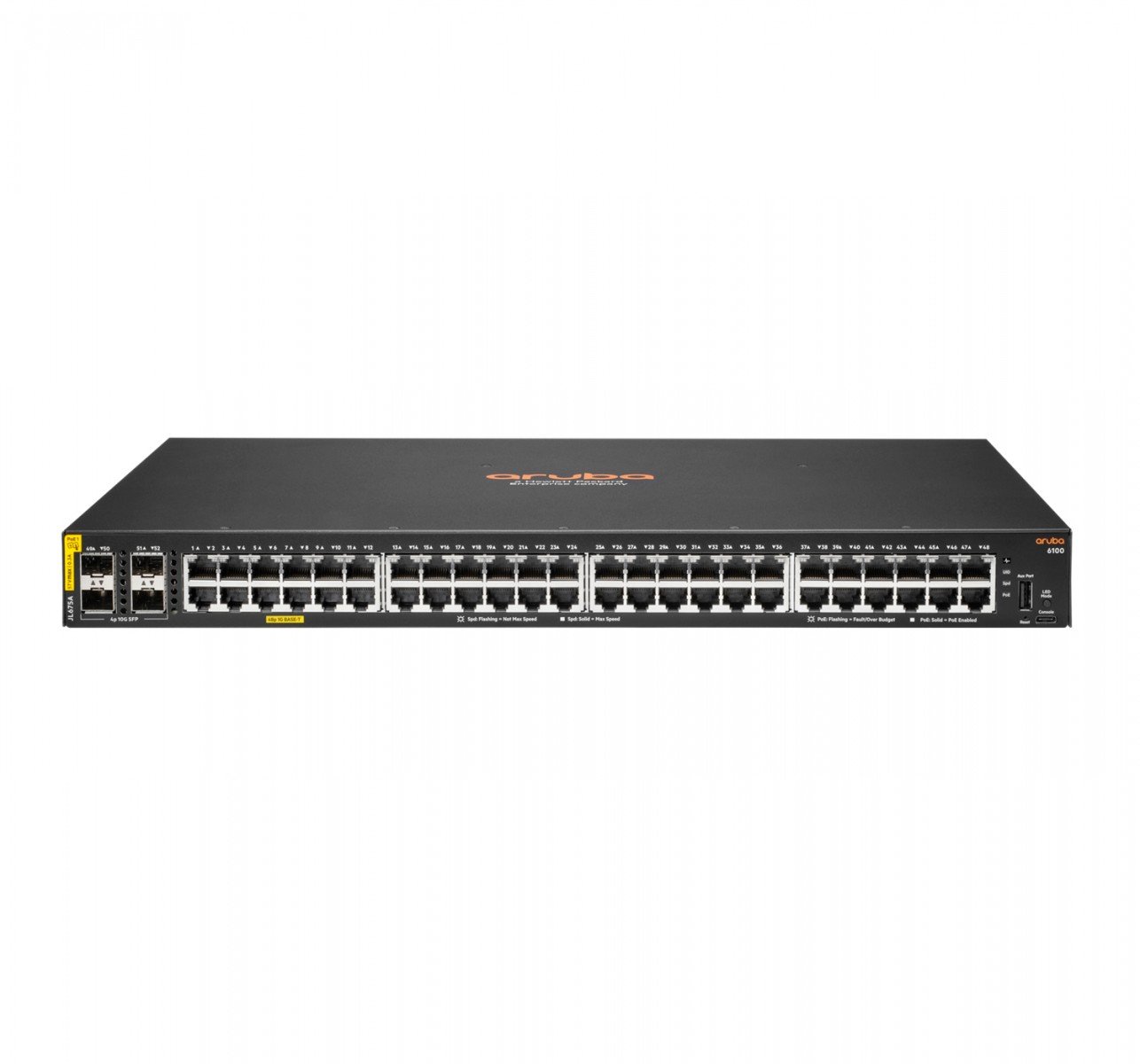 HPE Aruba 6100 Managed 48G 4SFP+ PoE+ 370W Switch