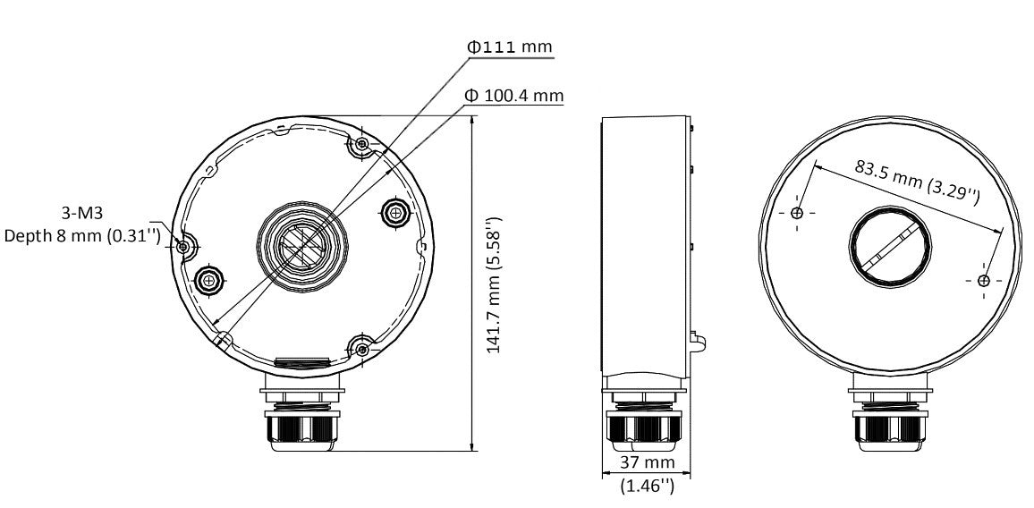 Hikvision DS-1280ZJ-DM18(Black) Junction box