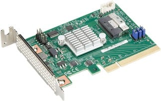 Supermicro AOC-SLG4-2E4T-O 2-Port Retimer, x8 PCIe Gen 4, Low Profile AOC, RoHS
