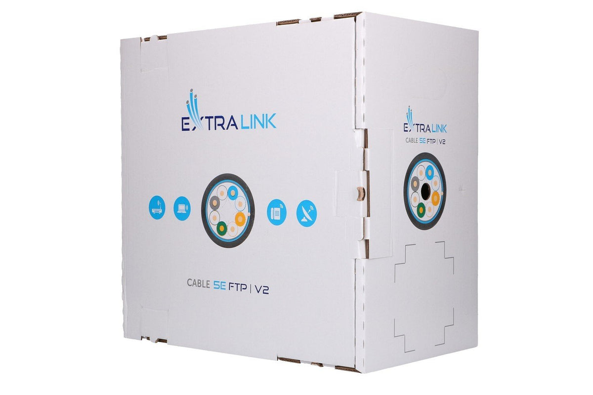 Extralink CAT5E FTP (F/UTP) V2 OUTDOOR TWISTED PAIR 305M - Kabel - Netzwerk câble de réseau Noir F/UTP (FTP) Rond