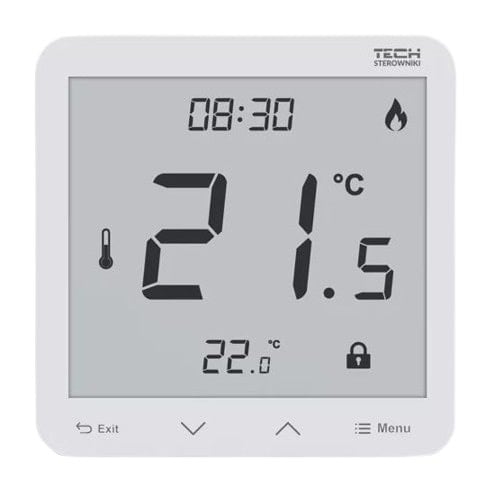 TECH-CONTROLEURS WG.11.0669 Thermostat d'ambiance R-12S filaire, blanc, dédié pour rail L-X et L-12