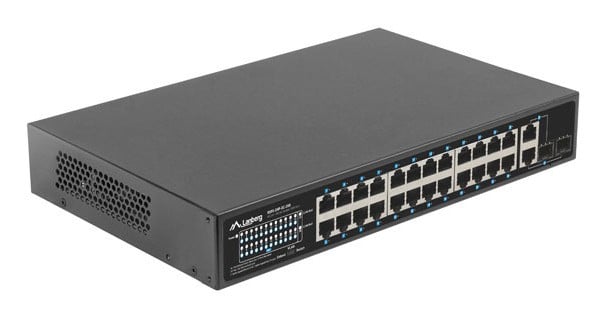 Lanberg RSFE-24P-2C-250 commutateur réseau Non-géré Gigabit Ethernet (10/100/1000) Connexion Ethernet, supportant l'alimentation via ce port (PoE) 1U Noir
