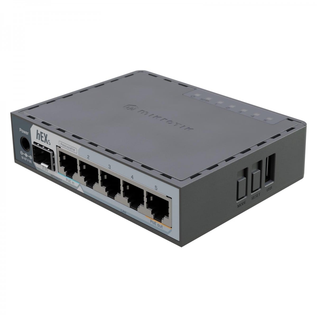 Mikrotik hEX S (version 2025) avec RouterOS L4, boîtier de bureau