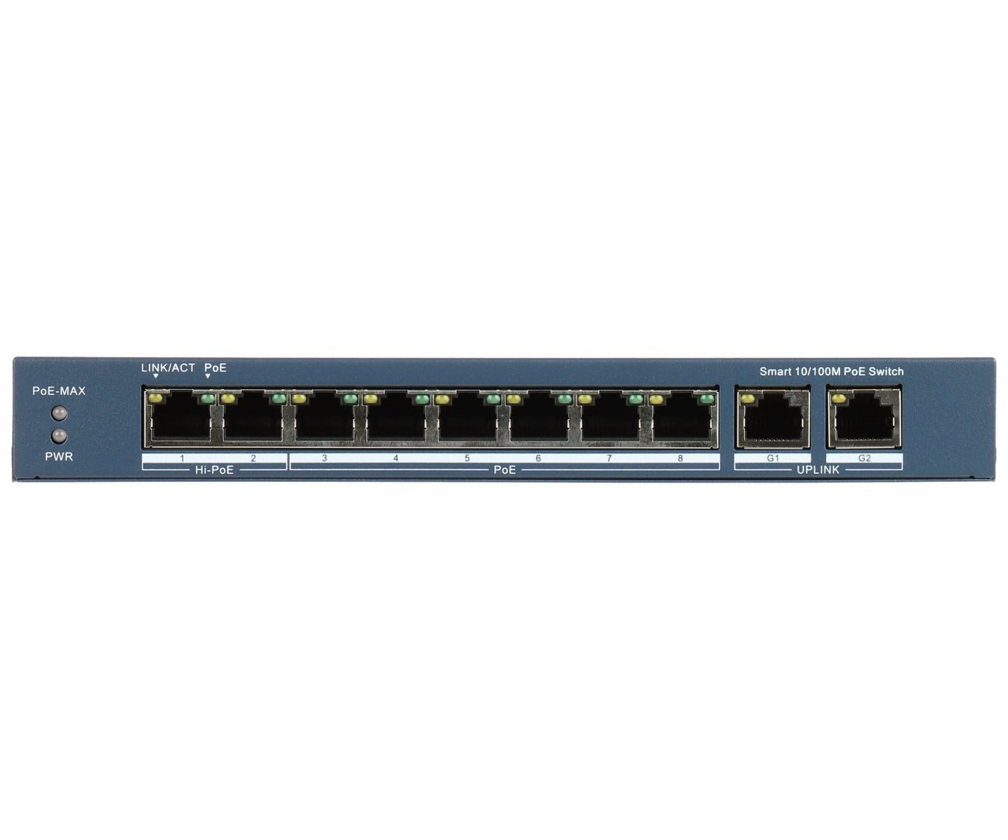 Hikvision DS-3E1310HP-EI(B) commutateur réseau Géré Fast Ethernet (10/100) Connexion Ethernet, supportant l'alimentation via ce port (PoE) Gris