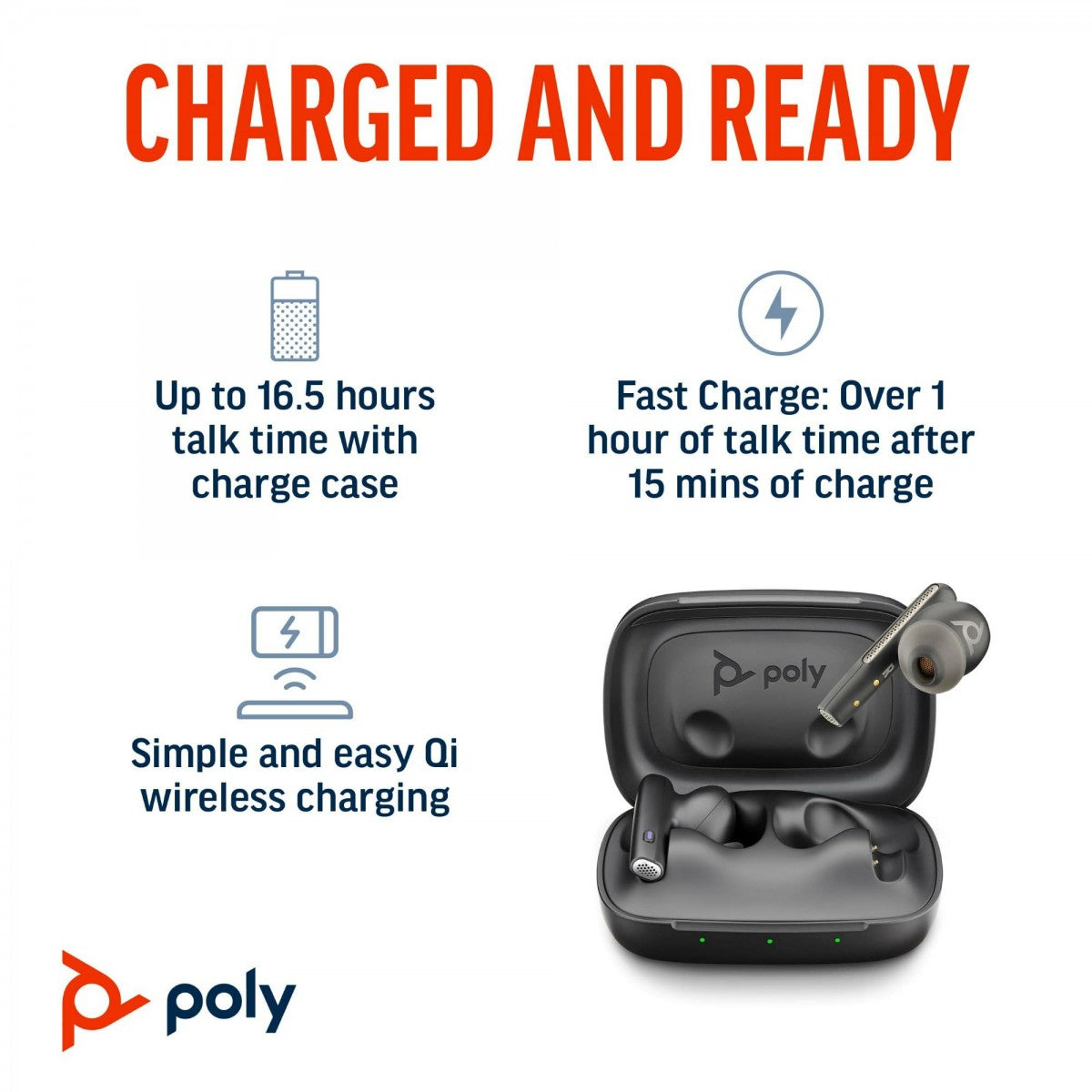 HP Poly Voyager Free 60 UC Carbon Black Earbuds +BT700 USB-C Adapter +Basic Charge Case Casque Sans fil Ecouteurs Appels/Musique USB Type-C Bluetooth
