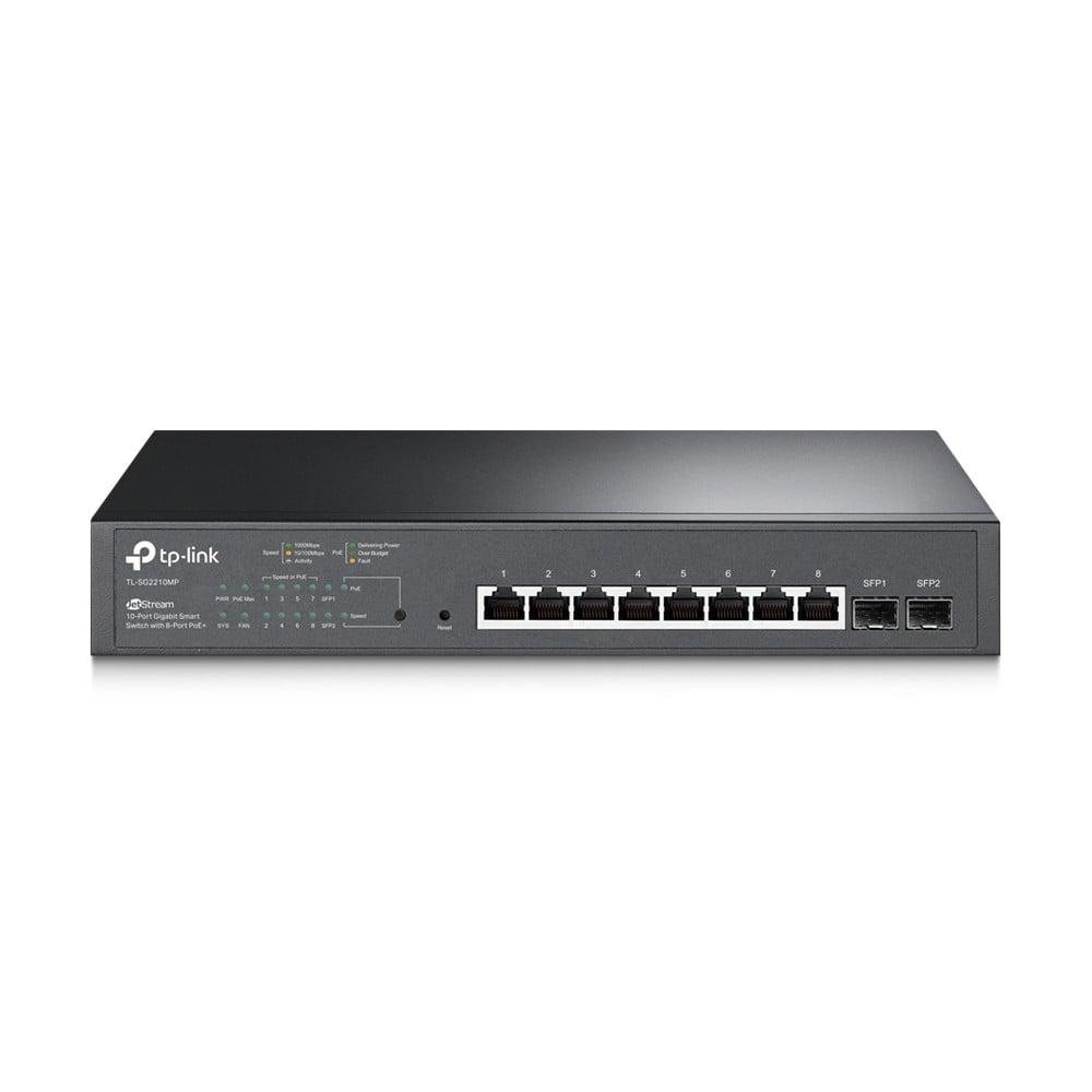 TP-Link JetStream TL-SG2210MP commutateur réseau Géré L2/L2+ Gigabit Ethernet (10/100/1000) Connexion Ethernet, supportant l'alimentation via ce port (PoE) 1U N