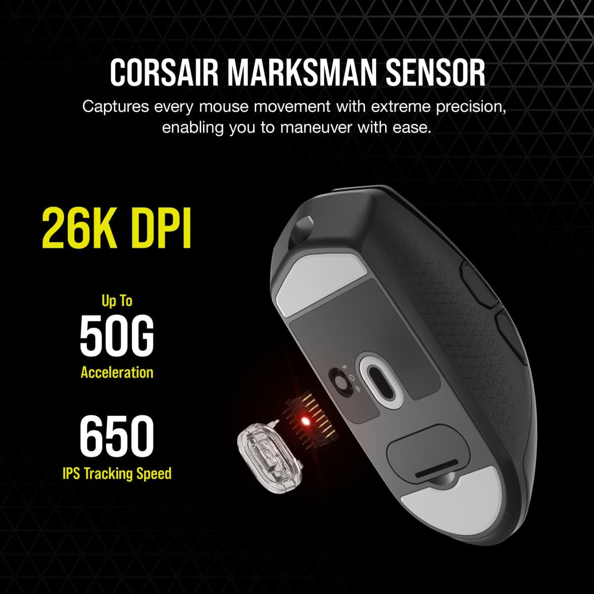 Corsair KATAR ELITE Wireless souris Gaming Droitier RF Wireless + Bluetooth + USB Type-A Optique 26000 DPI