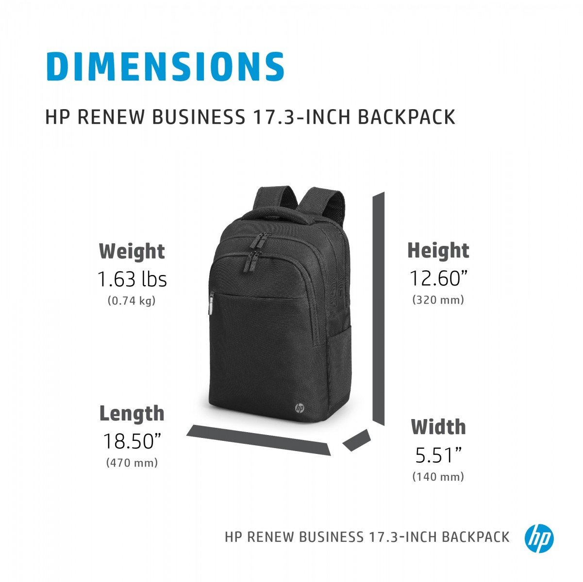 "Sac a dos HP Renew Business pour ordinateur portable 17,3"" noir (3E2U5AA)"