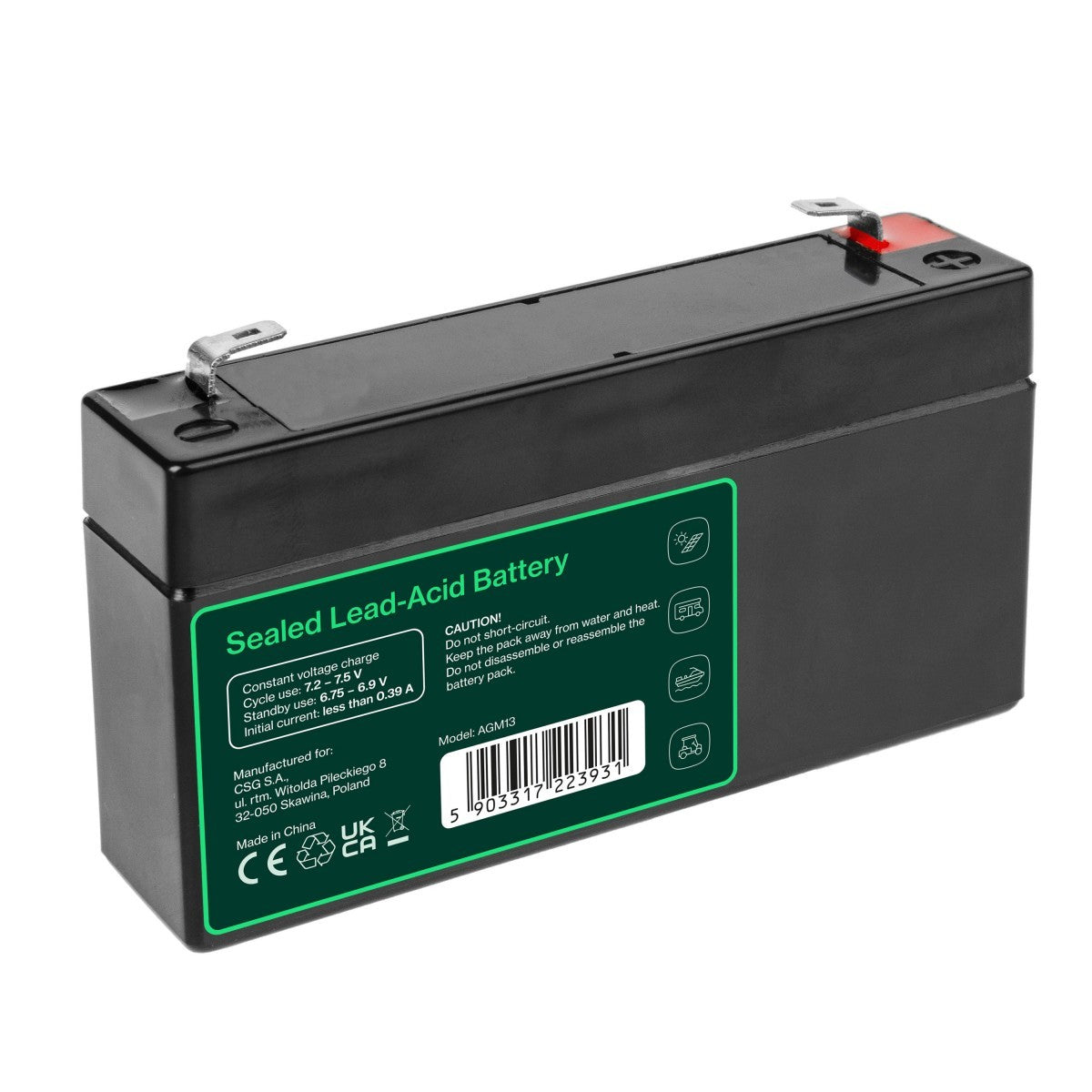Green Cell AGM13 Batterie de l'onduleur Sealed Lead Acid (VRLA) 6 V 1,3 Ah