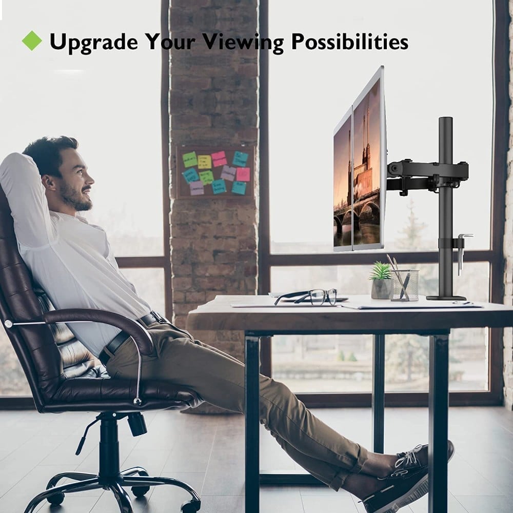 Techly ICA-LCD 382-D Support de double moniteur 13-27” LCD 10kg de bureau rotatif