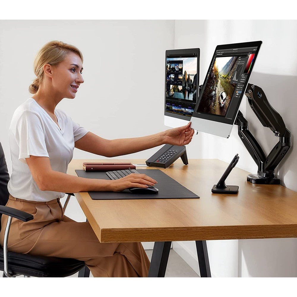 "Techly ICA-LCD 462B Support de double moniteur 17-32"" LCD 9kg rotatif a gaz"