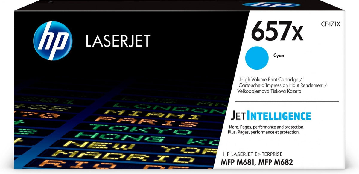 HP 657X original LaserJet Toner cartridge CF471X Cyan High Yield