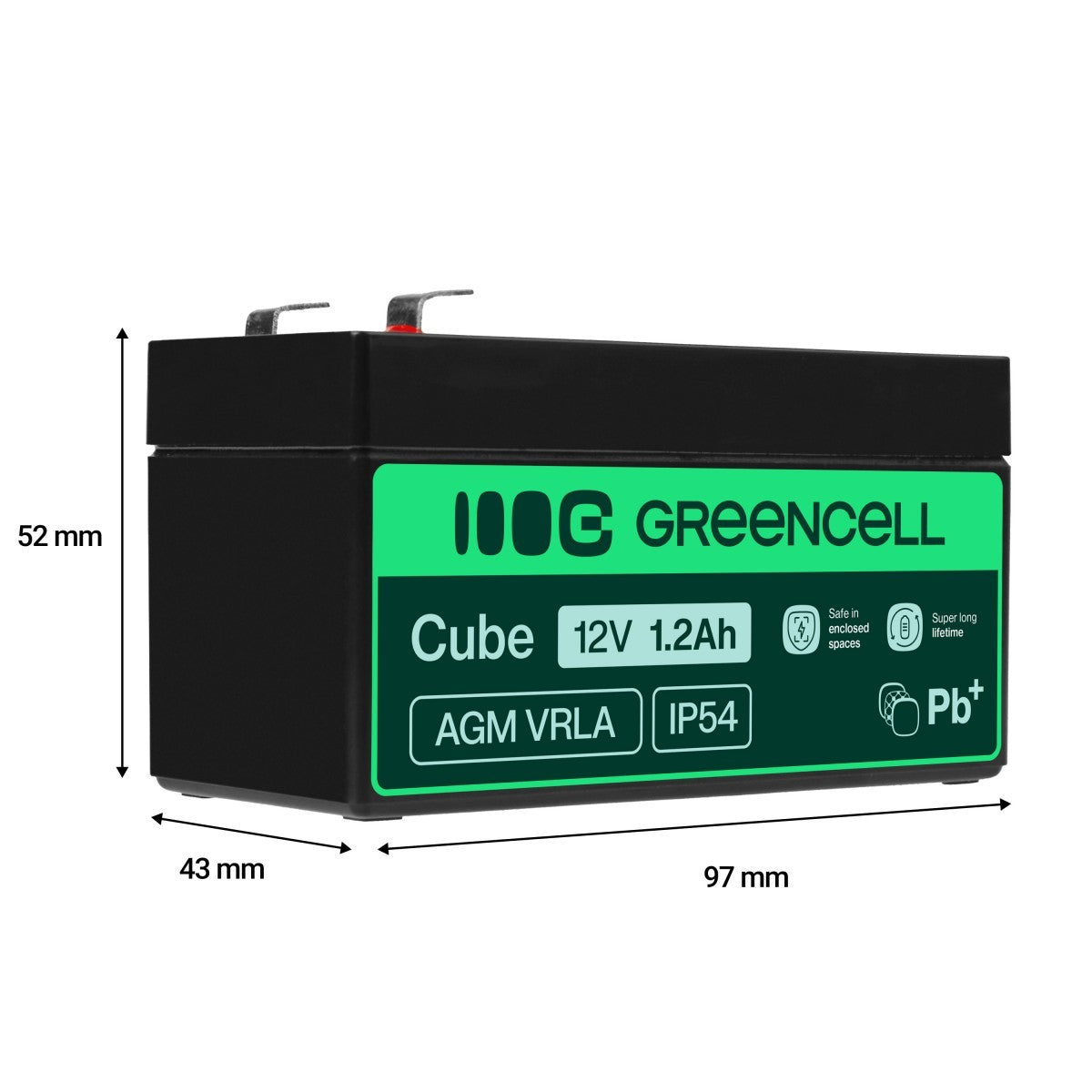 Green Cell AGM17 Batterie de l'onduleur Sealed Lead Acid (VRLA) 12 V 1,2 Ah