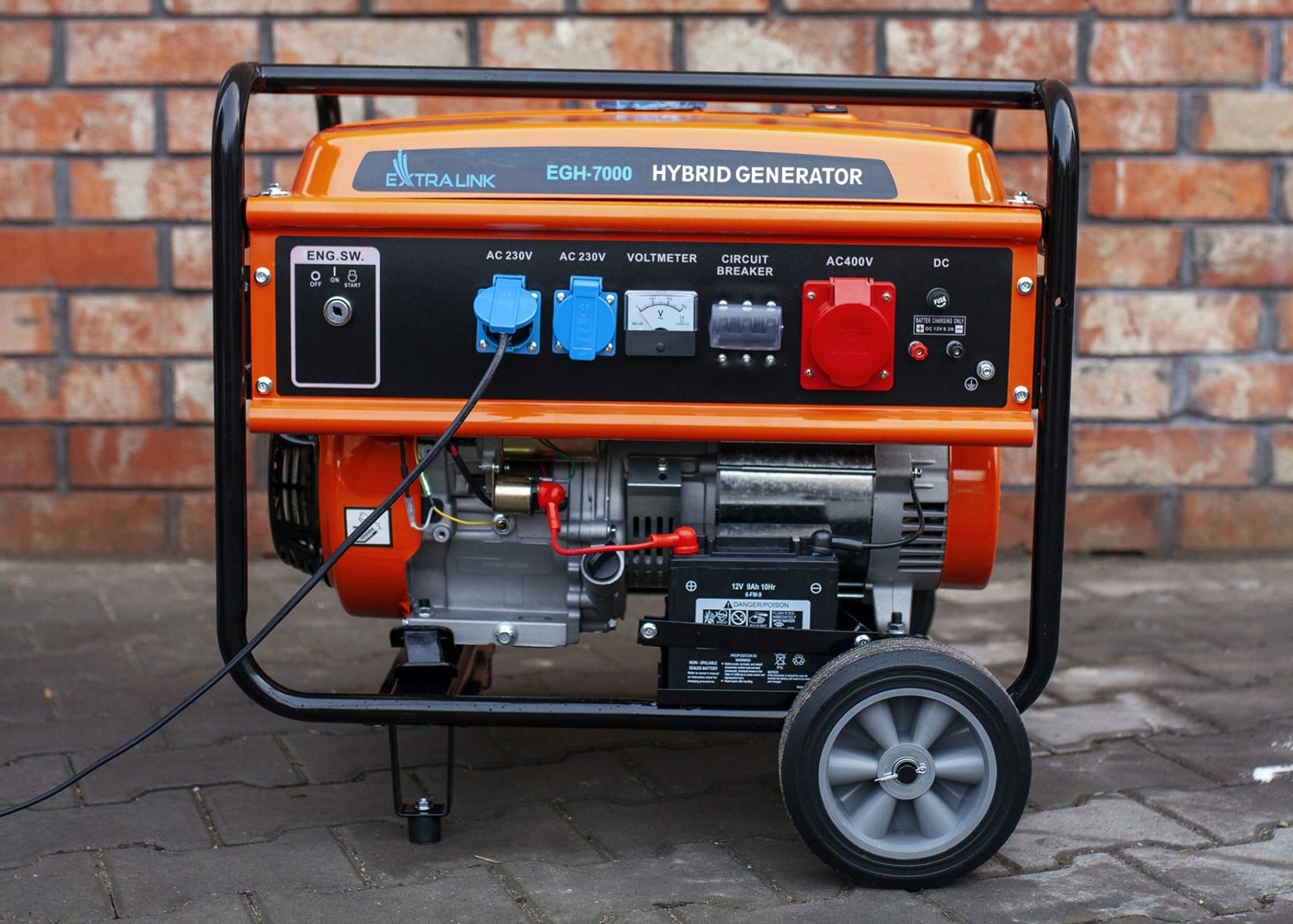 Extralink EX.30714 groupe électrogene 7000 W 25 L Essence Noir, Orange
