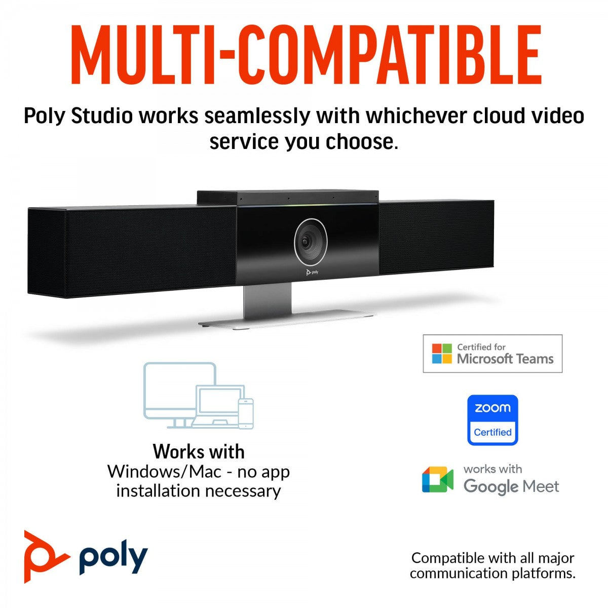 HP Poly Studio USB Video Bar Noir 3840 x 2160 pixels