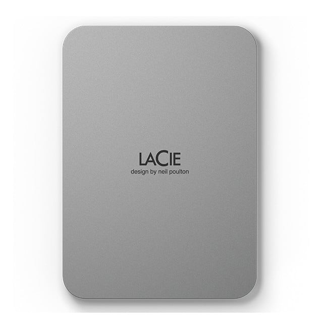 LACIE Mobile Drive HDD USB-C 2To 2.5p Moon Silver with USB-C cable