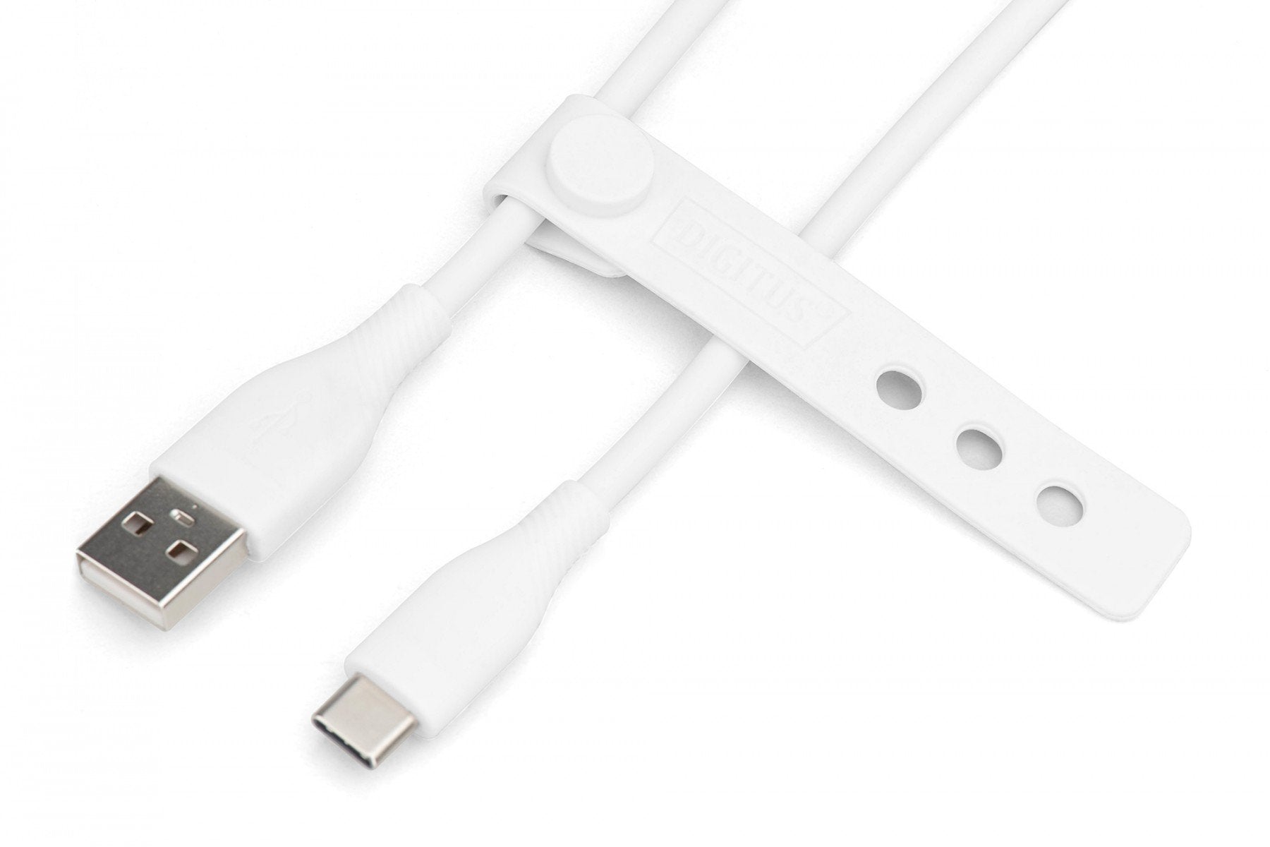 Câble d'alimentation en silicone USB-A vers USB-C, USB 2.0 60W, 0,5m blanc