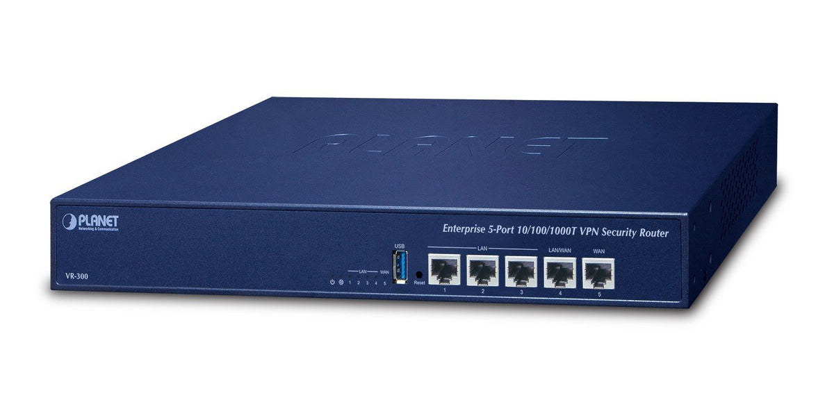 PLANET Enterprise 5-Port Routeur connecté Gigabit Ethernet Bleu