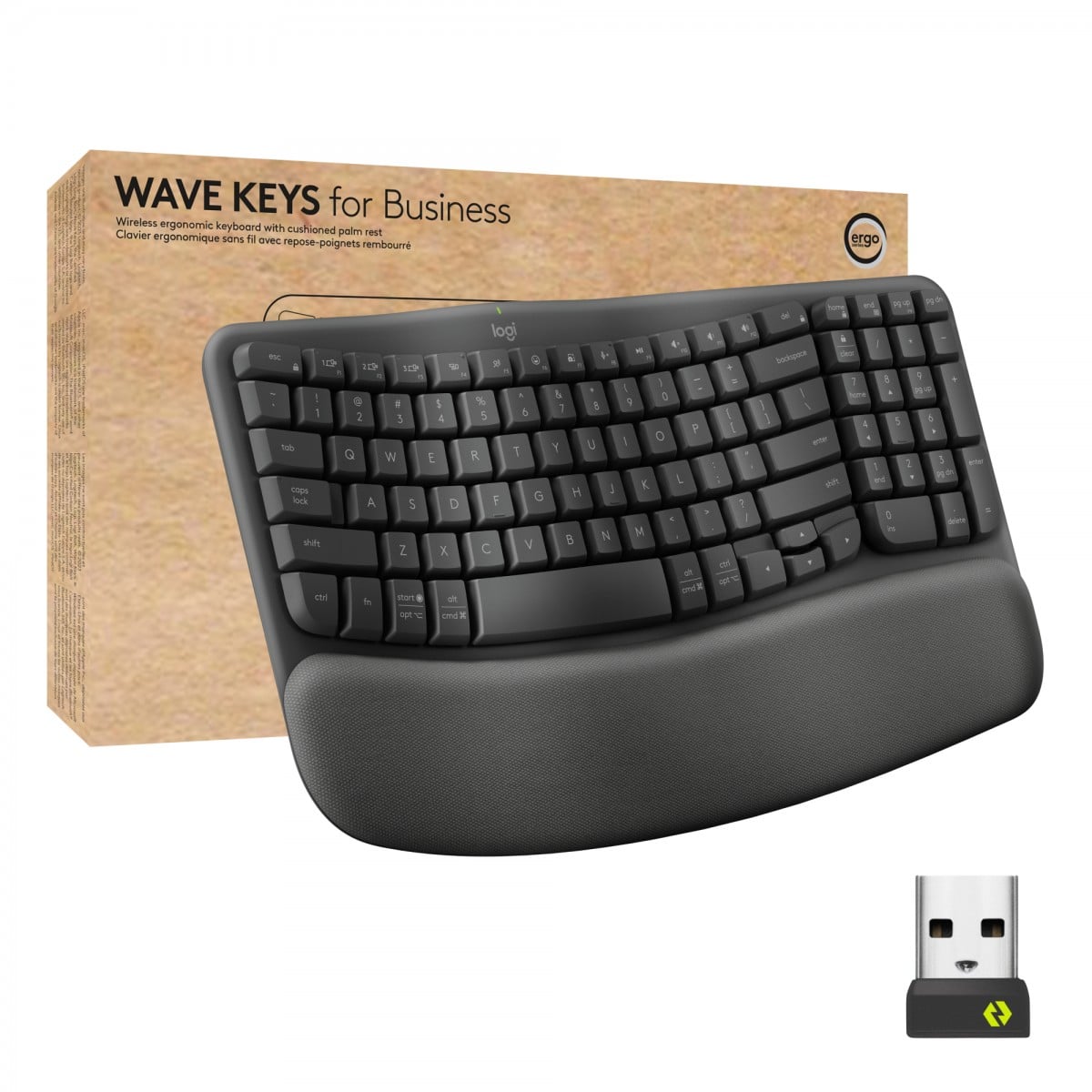 Logitech 920-012334 Wave Keys Clavier sans fil pour entreprises Graphite