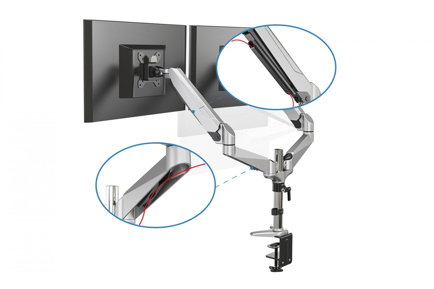 Digitus Support d’écran universel avec monture de bureau et ressort pneumatique
