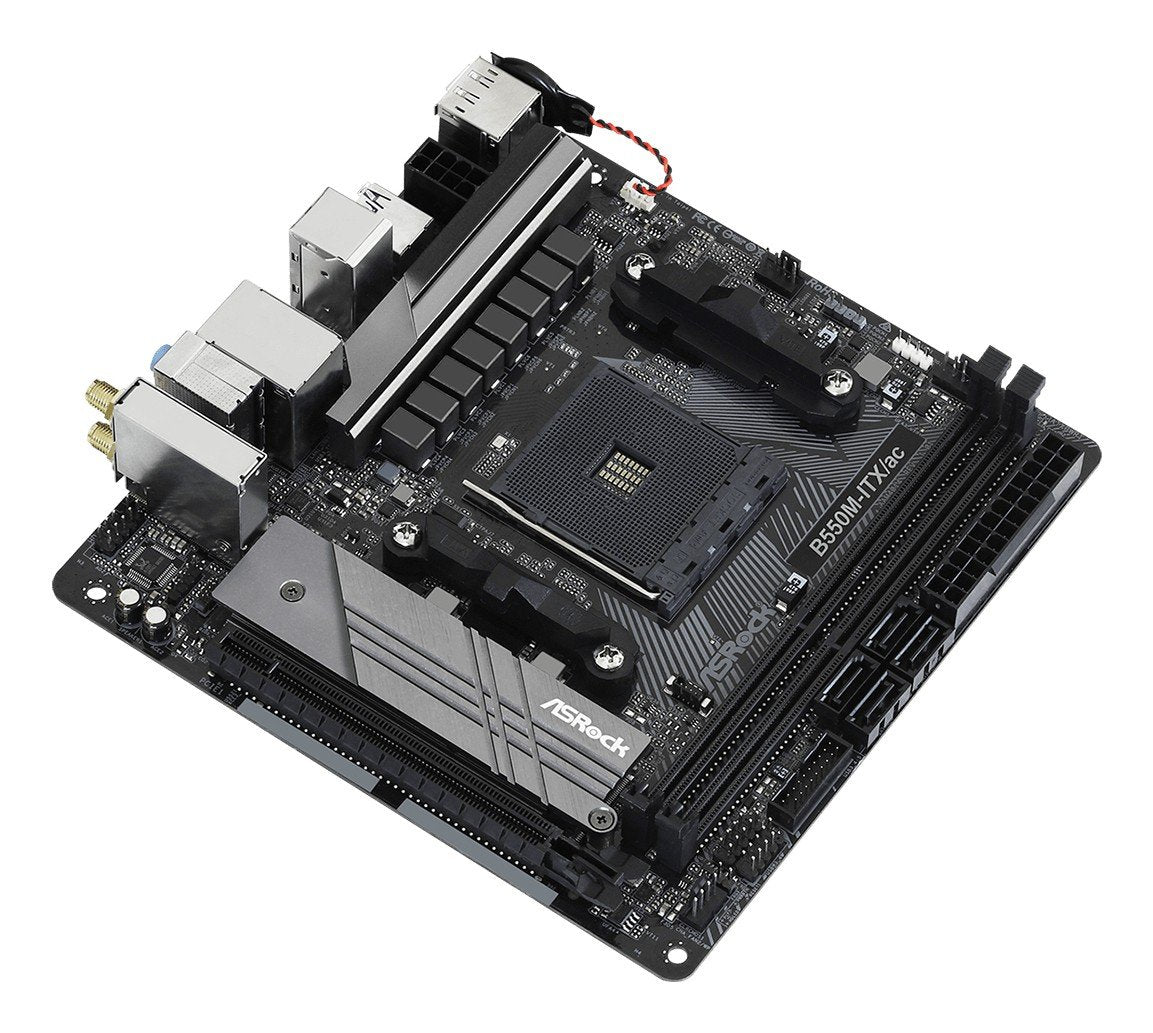 ASRock 90-MXBDH0-A0UAYZ Carte mere B550M ITX avec support AMD Ryzen et Wi-Fi 5