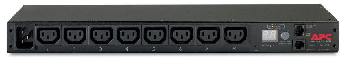 APC Metered Rack PDU AP7821B Rack AC 100-240V Ethernet 10/100 input IEC 60320 C20 oc 8 power IEC 60320 C13 1U 2.4m cord