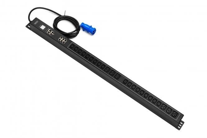 Barre d'alimentation SMART PDU 0U, prise IEC 60309 16A/250V, 18x prises C13 10A/250V, 6x prises C19 16A/250V, 16A