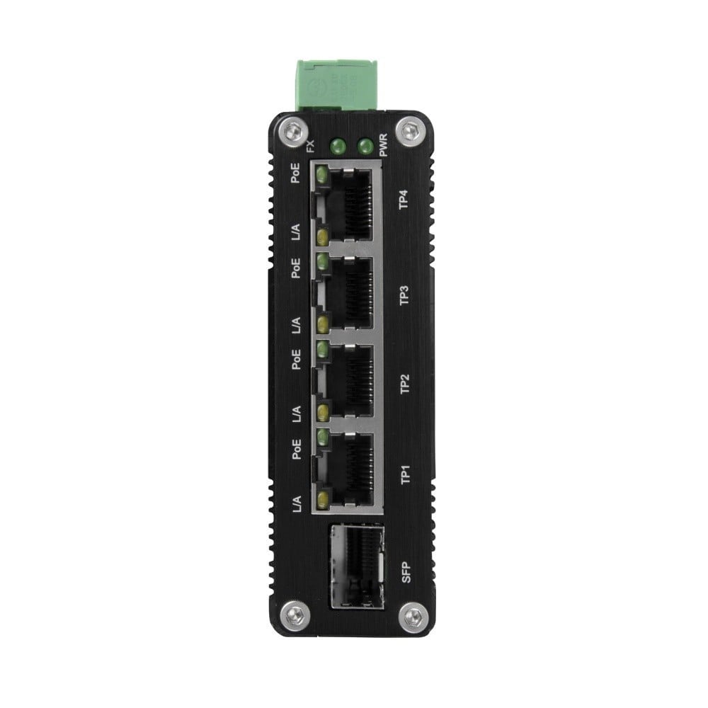 BCS BCS-ISP04G-1SFP Commutateur PoE industriel 4 ports 1Gbps sur rail DIN