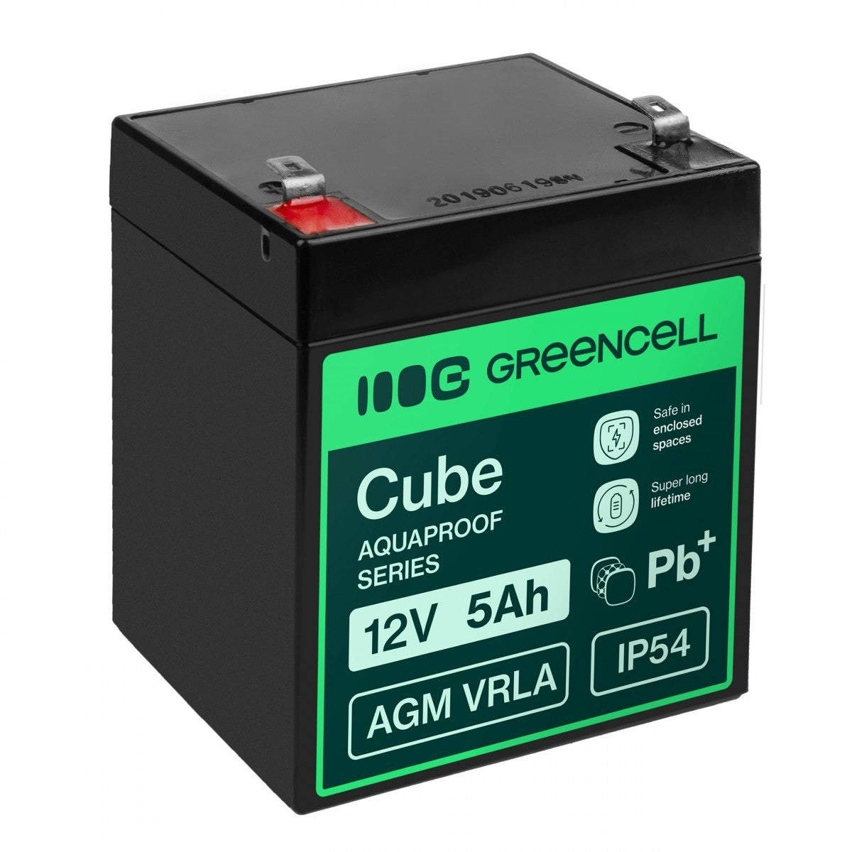 Green Cell AGM12V5AH-J AGM VRLA 12V 5Ah sans entretien Batterie pour caisse enregistreuse, jouet, caméra (91x70x102mm)