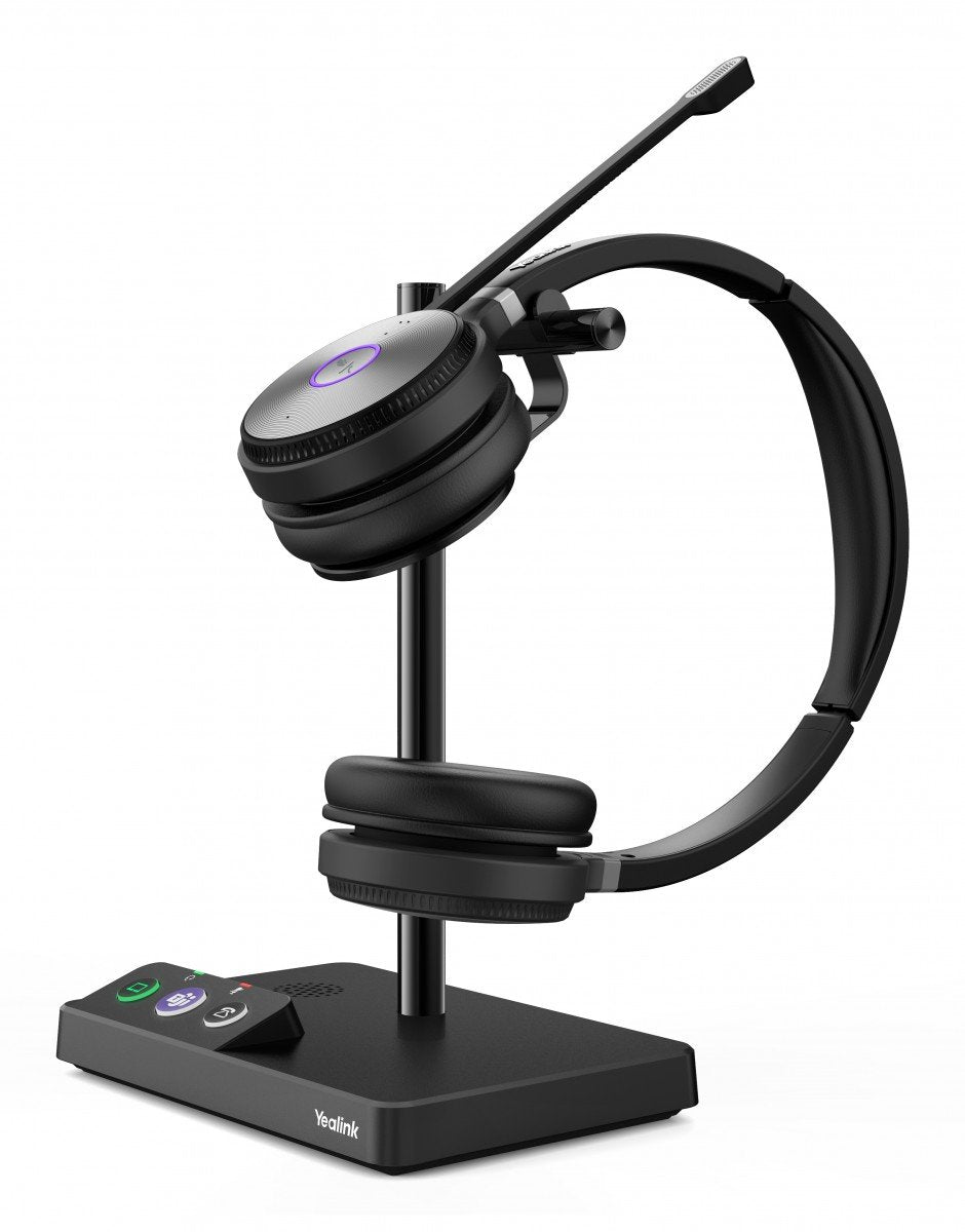 Yealink WH62 Dual Teams Sans fil Arceau Bureau/Centre d'appels Micro-USB Socle de chargement Noir