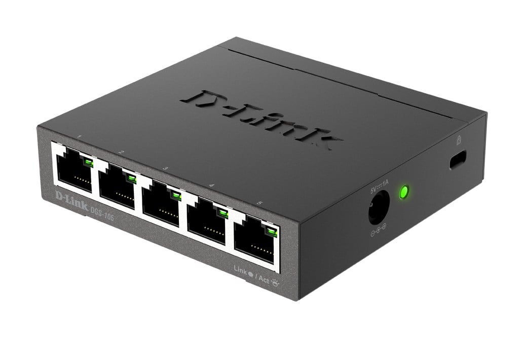 D-LINK 5-port 10/100/1000Mbps Gigabit Ethernet Switch - Metal Housing